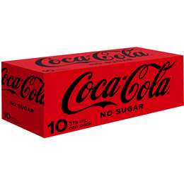 Coca Cola No Sugar Cans 375ml 10pk