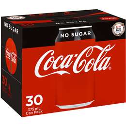 Coca Cola Cans  No Sugar 375ml 30pk