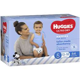 Huggies Nappies Size 5 Walker Boy 64pk