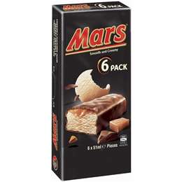 Mars Bar Ice Cream Bars 6pk