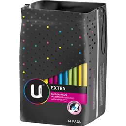 U By Kotex Maxi Pads Super Wing 14pk