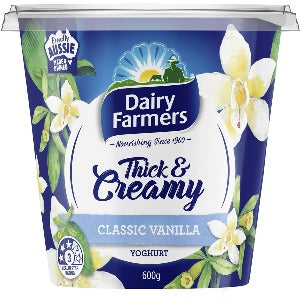 Dairy Farmers Thick & Creamy Yoghurt Classic Vanilla 600g