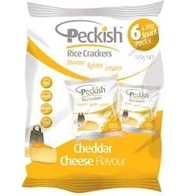 Peckish Rice Cracker Multi Bag Cheese 6pk