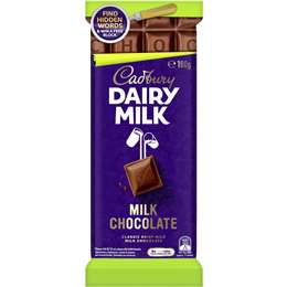 Cadbury Block Dairy Milk Chocolate 180g