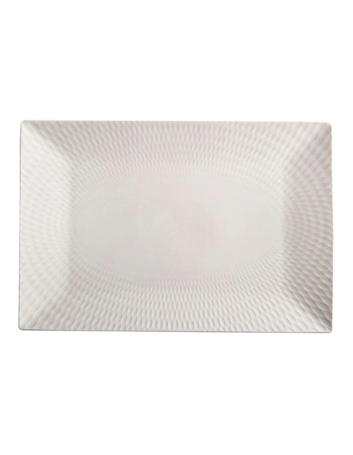 White Basics Diamonds Rectangular Platter 36x25cm Boxed