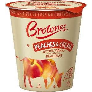 Brownes Yoghurt Peaches & Cream 170g