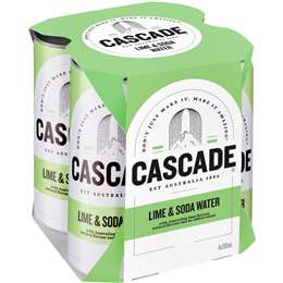 Cascade Lime & Soda Water Cans 200ml 4pk