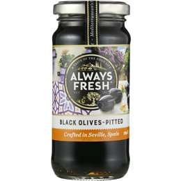 Always Fresh Artisan Collection Black Olives Pitted 220g