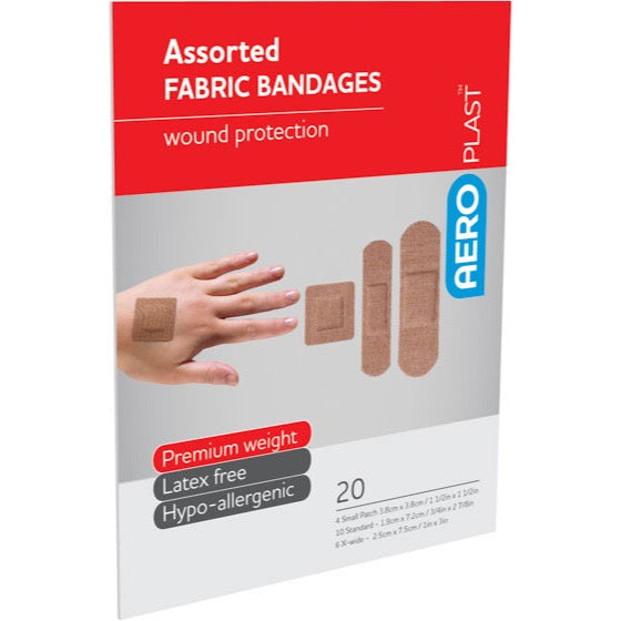 AeroPlast Assorted Fabric Bandages 20 Pack