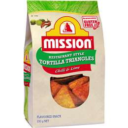 Mission Corn Chips Chilli & Lime 230g