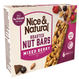 Nice & Natural Nut Bars Mixed Berry Roasted 6pk