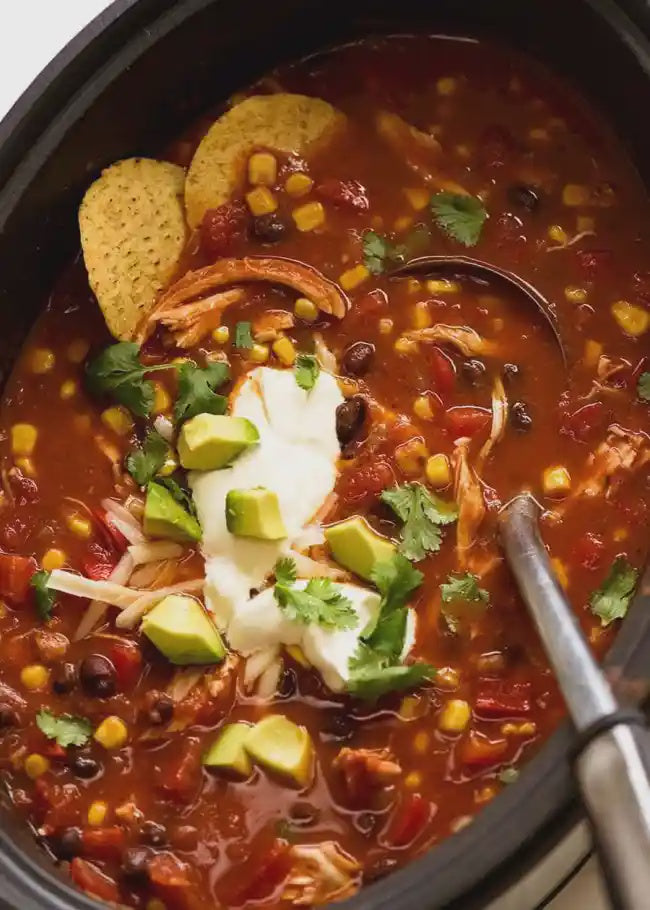 Large Mexican Chicken Soup with Corn Chips