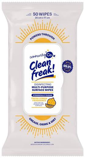 Community Co Clean Freak Multi-Purpose Wipes 50pk