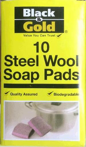 Black & Gold Steel Wool Pads 10pk