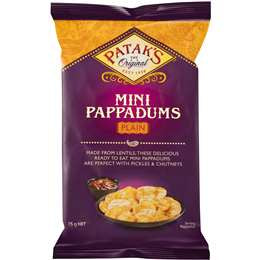 Patak's Pappadums Mini Plain 75g