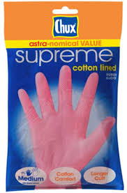 Chux Rubber Gloves Supreme Cotton Lined Medium