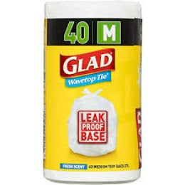 Glad Wavetop Garbage Bag M 40pk