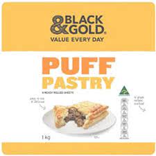 Black & Gold Pastry Puff Sheets 1kg