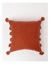 Vue Monarch Tassled Cushion 50x50 cm in Terracotta