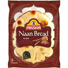 Mission Naan Bread Plain 280g 4pk