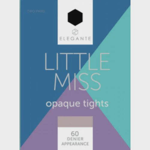 Elegante Little Miss Opaque Tights Black 60 Denier 9/10 Yr 2pk