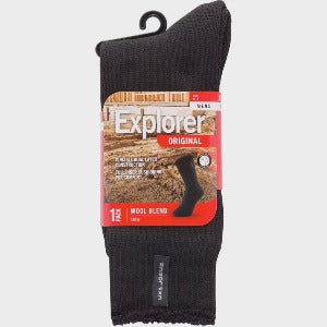 Explorer Sock Original Crew Black Size 6-10