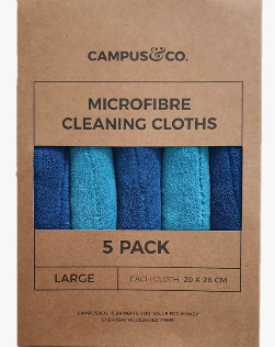 Campus&Co. Double Layer Aqua Microfibre Cleaning Cloth 20 x 28 - Pack of 5 *DL