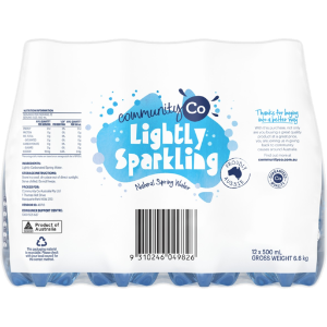 Community Co Water Lightly Sparkling  500ml 12pk