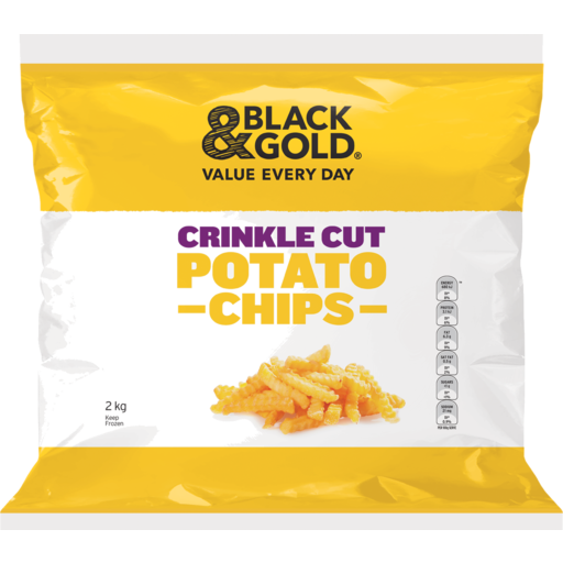 Black & Gold Frozen Crinkle Cut Chips 2kg