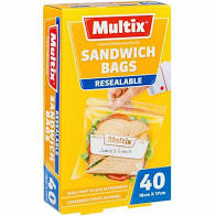 Multix Quick Zip Sandwich Bags 40pk