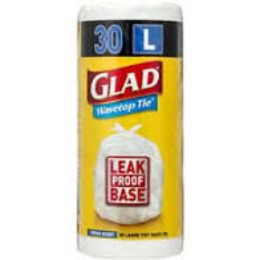 Glad Wavetop Tie Garbage Bags Large 30pk