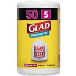 Glad Wavetop Tie Garbage Bags Small 50pk