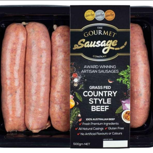 The Gourmet Sausage Co. Country Style Beef 500g