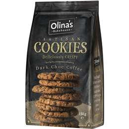 Olina's Bakehouse Artisan Cookies Dark Chocolate Coffee 150g