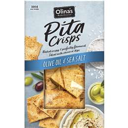 Olina's Pita Crisps Olive Oil & Sea Salt 100g