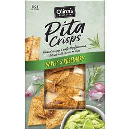 Olina's Pita Crisps Garlic & Rosemary 100g