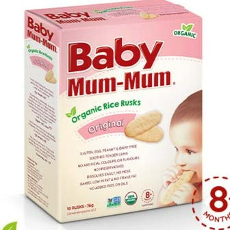 Baby Mum-Mum Organic Rice Rusks Original 18pk