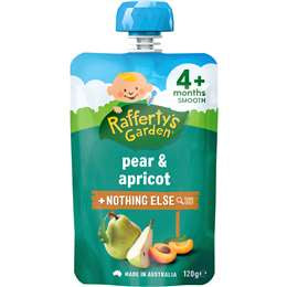 Rafferty's Garden Baby Food Pouch Pear & Apricot  4+ Months 120g