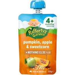 Rafferty's Garden Baby Food Pouch Pumpkin, Apple & Sweetcorn 4+ Months 120g