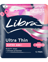 Libra Ultra Thin Super Pads  with Wings 12pk