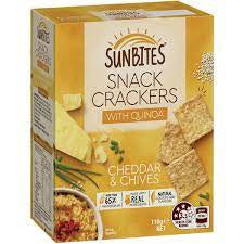 Sunbites Cheddar & Chives Snack Crackers 110g