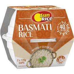 Sunrice Steamed Basmati 2 Quick Cups 240g