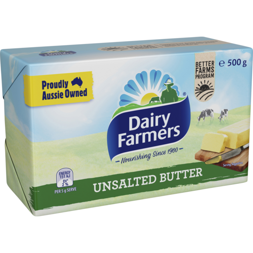 Dairy Farmers Unsalted Block Butter 500g